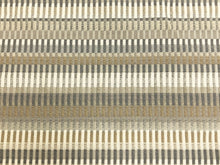 Load image into Gallery viewer, Designer Grey Beige Cream Woven Geometric Stripe Upholstery Fabric