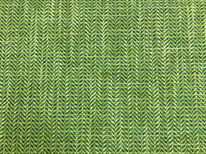 Designer Water & Stain Resistant Lime Green Blue Beige MCM Mid Century Modern Herringbone Upholstery Fabric