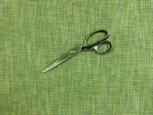 Load image into Gallery viewer, Designer Water &amp; Stain Resistant Lime Green Blue Beige MCM Mid Century Modern Herringbone Upholstery Fabric