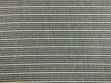 Load image into Gallery viewer, 1 1/2 Yd Designer Grey Blue Taupe Cream Stripe Upholstery Fabric