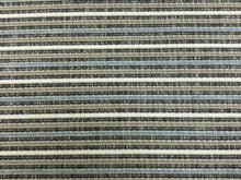 Load image into Gallery viewer, 1 1/2 Yd Designer Grey Blue Taupe Cream Stripe Upholstery Fabric