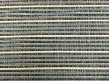 Load image into Gallery viewer, 1 1/2 Yd Designer Grey Blue Taupe Cream Stripe Upholstery Fabric