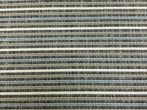 1 1/2 Yd Designer Grey Blue Taupe Cream Stripe Upholstery Fabric