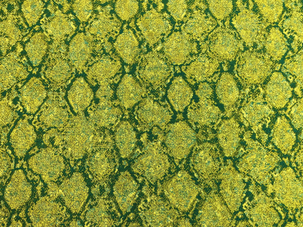 Designer Teal Lime Green Abstract Upholstery Drapery Fabric