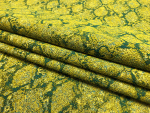Designer Teal Lime Green Abstract Upholstery Drapery Fabric