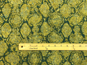 Designer Teal Lime Green Abstract Upholstery Drapery Fabric