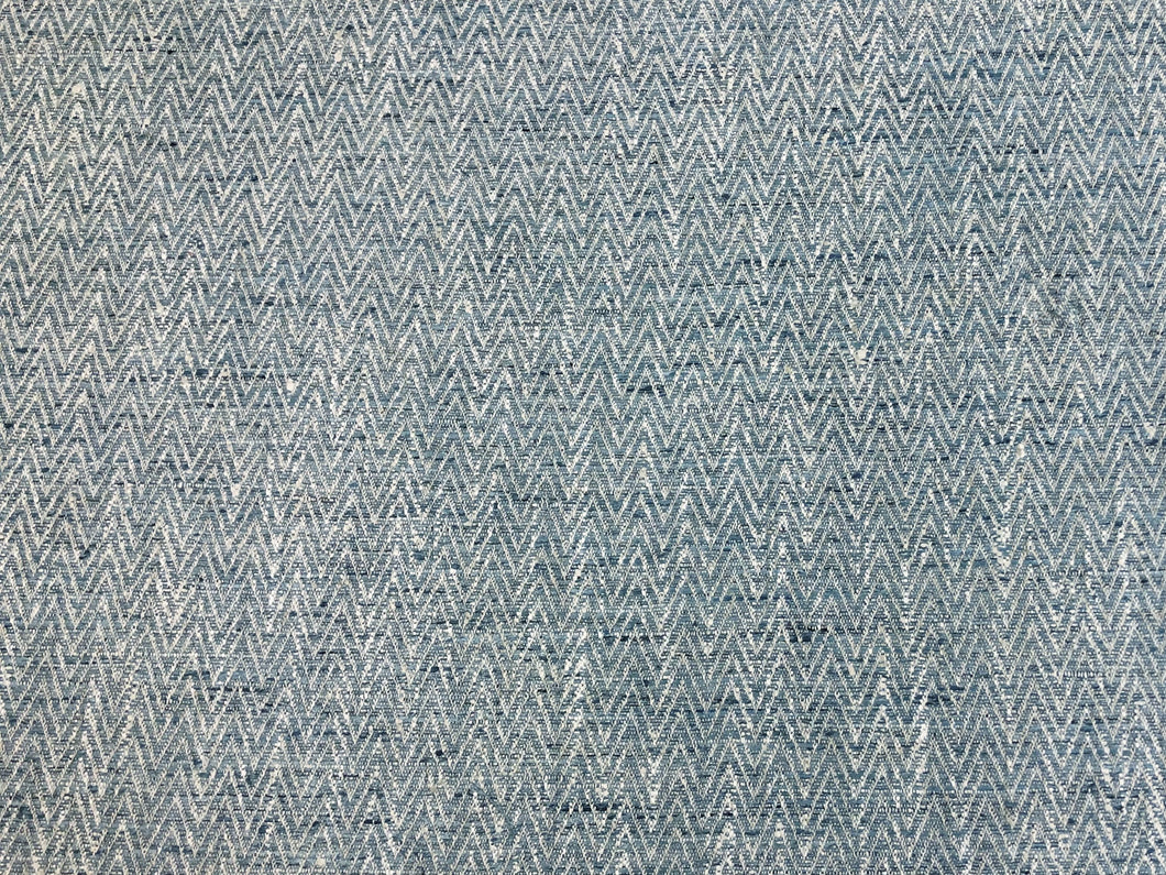 1 1/3 Yd Designer French Navy Blue Grey MCM Mid Century Modern Chevron Upholstery Drapery Fabric