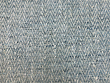 Load image into Gallery viewer, 1 1/3 Yd Designer French Navy Blue Grey MCM Mid Century Modern Chevron Upholstery Drapery Fabric