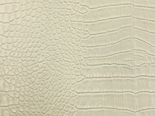 Load image into Gallery viewer, Designer Cream Grey Alligator Reptile Vegan Faux Leather Upholstery Vinyl