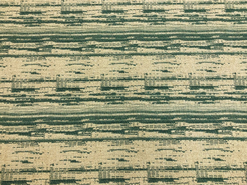 Designer Reversible Teal Beige Abstract Boucle Upholstery Fabric