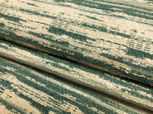 Load image into Gallery viewer, Designer Reversible Teal Beige Abstract Boucle Upholstery Fabric