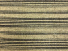 Load image into Gallery viewer, Reversible Designer Taupe Black Nautical Stripe Upholstery Fabric