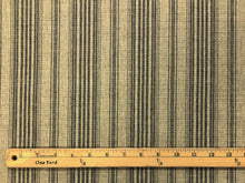 Load image into Gallery viewer, Reversible Designer Taupe Black Nautical Stripe Upholstery Fabric