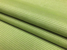 Load image into Gallery viewer, Designer Green Cream MCM Mid Century Modern Basketweave Polypropelene Upholstery Fabric