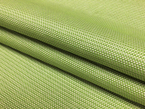 Designer Green Cream MCM Mid Century Modern Basketweave Polypropelene Upholstery Fabric