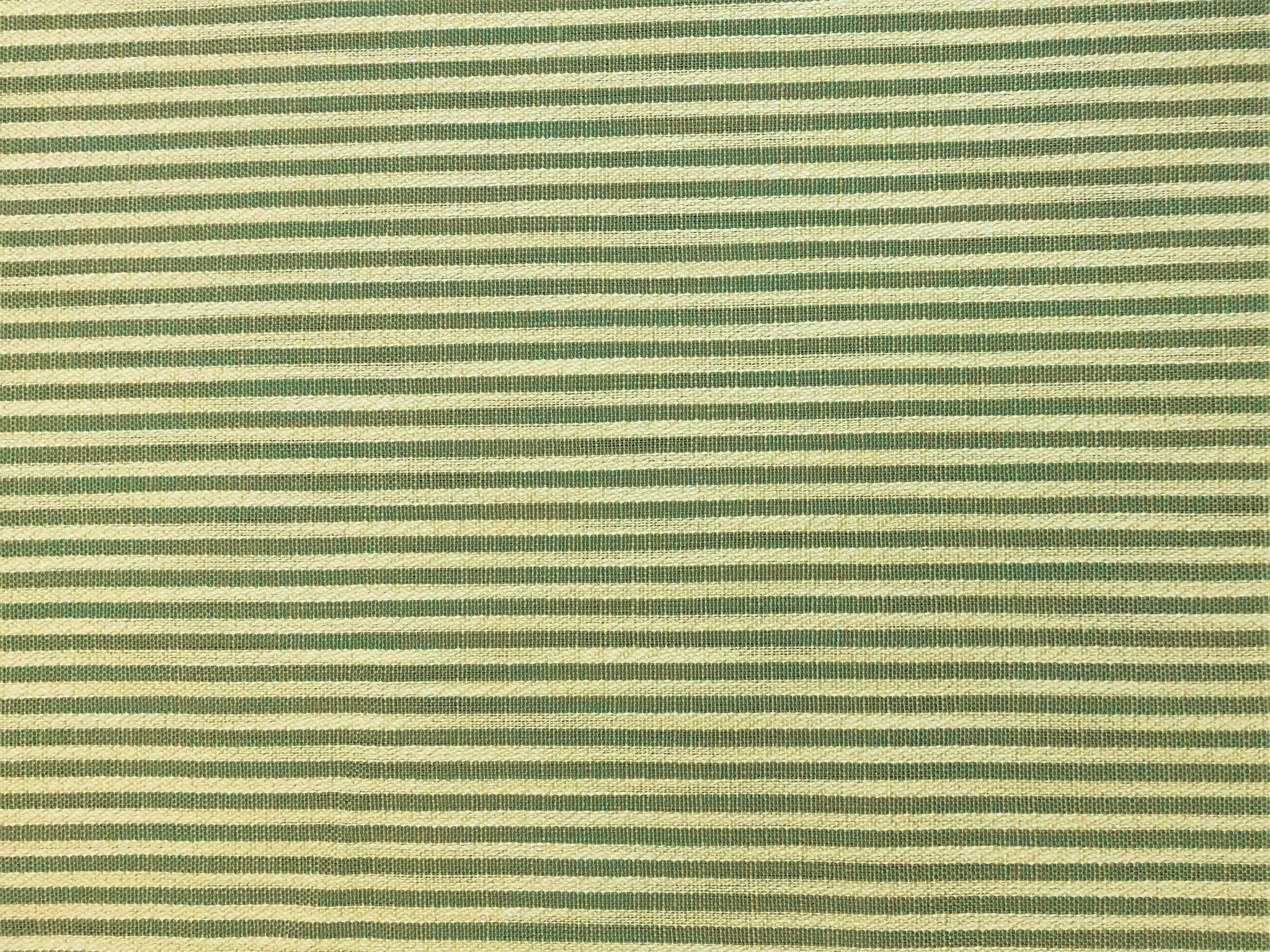 Beige and Green Stripe Ticking Fabrics