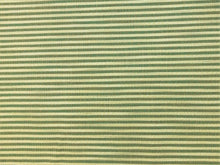 Load image into Gallery viewer, Designer Water &amp; Stain Resistant Ivory Green Seafoam Ticking Stripe Upholstery Drapery Fabric