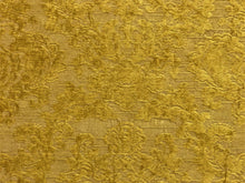 Load image into Gallery viewer, Lee Jofa Mustard Gold Floral Chenille Damask Upholstery Fabric / Gilt