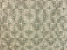Load image into Gallery viewer, Designer Cream Seafoam Green Geometric Diamond Upholstery Fabric