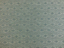 Load image into Gallery viewer, Designer Wool Linen Viscose Grey Blue Geometric Ethnic Upholstery Fabric