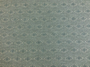Designer Wool Linen Viscose Grey Blue Geometric Ethnic Upholstery Fabric