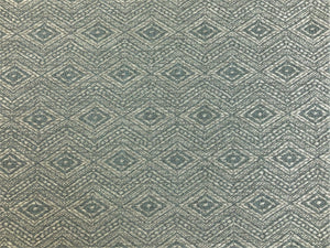 Designer Wool Linen Viscose Grey Blue Geometric Ethnic Upholstery Fabric