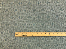 Load image into Gallery viewer, Designer Wool Linen Viscose Grey Blue Geometric Ethnic Upholstery Fabric