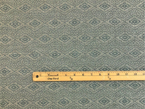 Designer Wool Linen Viscose Grey Blue Geometric Ethnic Upholstery Fabric