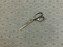 Load image into Gallery viewer, Designer Wool Linen Viscose Grey Blue Geometric Ethnic Upholstery Fabric