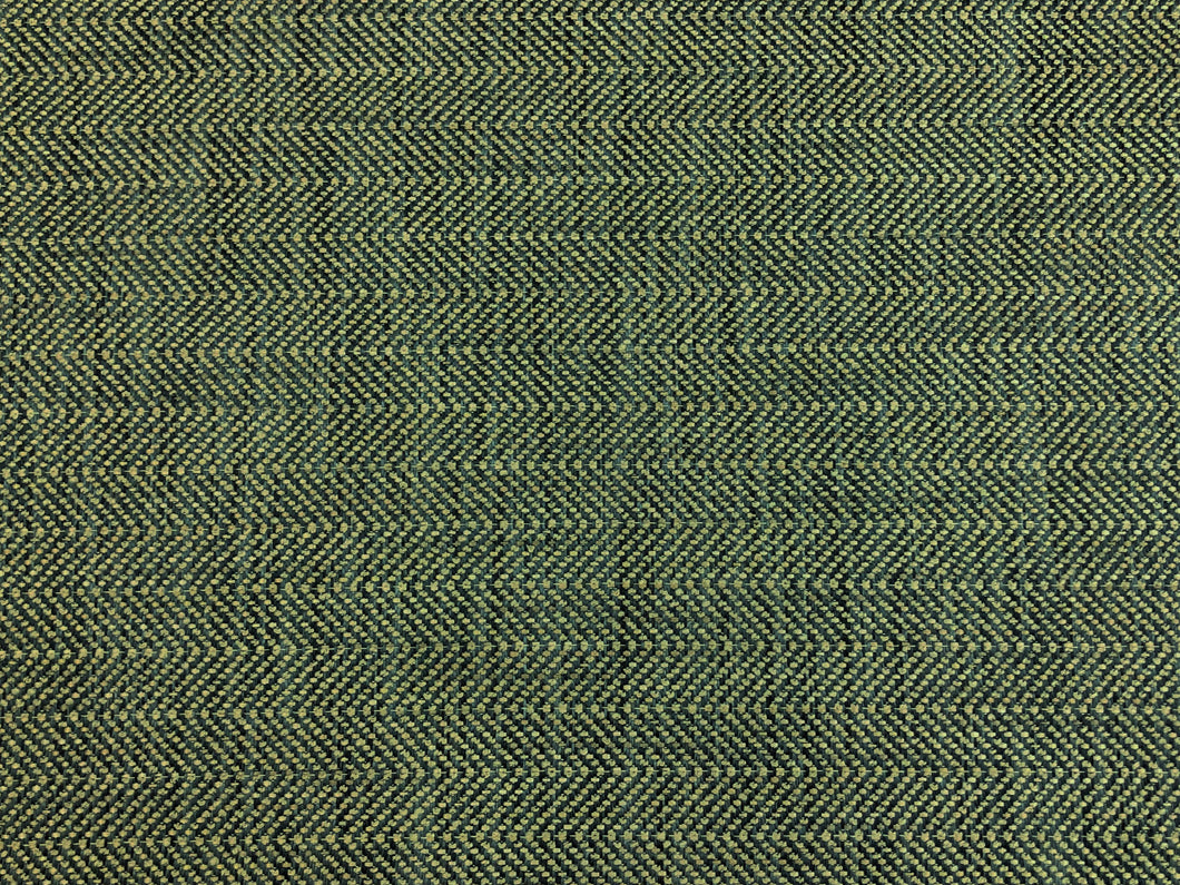 1 3/4 Yd Kravet Charcoal Grey Navy Beige Herringbone Tweed Upholstery Fabric