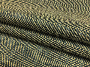 1 3/4 Yd Kravet Charcoal Grey Navy Beige Herringbone Tweed Upholstery Fabric