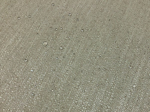Designer Water & Stain Resistant Cream Beige MCM Mid Century Modern Linen Flax Viscose Tweed Upholstery Drapery Fabric