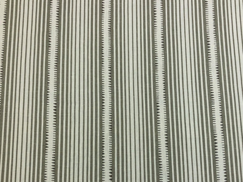 1.25 Yd Schumacher Moncorvo Slate Linen Grey Cream Stripe Upholstery Drapery Fabric