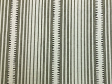 Load image into Gallery viewer, 1.25 Yd Schumacher Moncorvo Slate Linen Grey Cream Stripe Upholstery Drapery Fabric