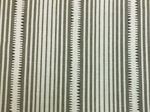 1.25 Yd Schumacher Moncorvo Slate Linen Grey Cream Stripe Upholstery Drapery Fabric