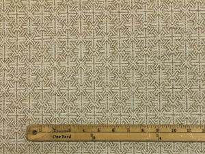 Designer Beige Cream Geometric Woven Upholstery Fabric