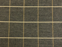 Load image into Gallery viewer, Designer Grey Cream Beige Windowpane Plaid Upholstery Fabric