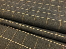 Load image into Gallery viewer, Designer Grey Cream Beige Windowpane Plaid Upholstery Fabric