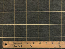 Load image into Gallery viewer, Designer Grey Cream Beige Windowpane Plaid Upholstery Fabric