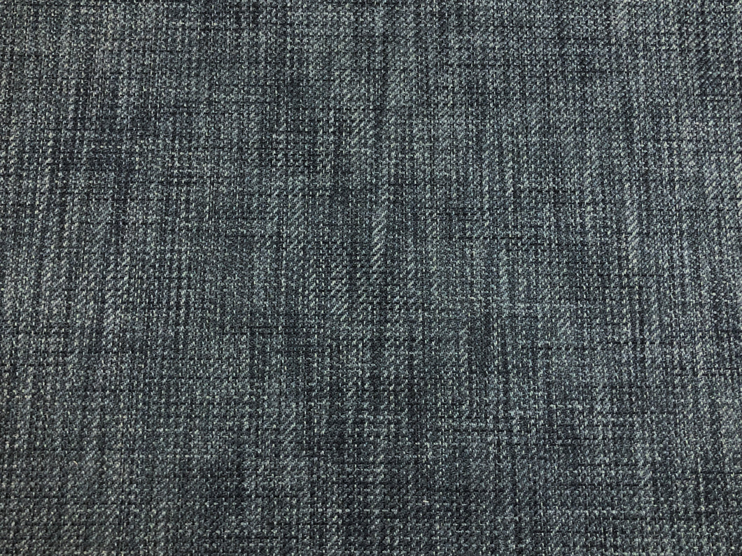 Designer Navy Blue Grey Woven MCM Mid Century Modern Tweed Upholstery Fabric
