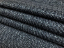 Load image into Gallery viewer, Designer Navy Blue Grey Woven MCM Mid Century Modern Tweed Upholstery Fabric