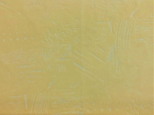 Vintage MCM Mid Century Modern Cream Abstract Cut Velvet Upholstery Fabric