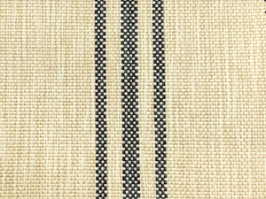 Heavy Duty Beige Black Nautical Stripe Upholstery Fabric