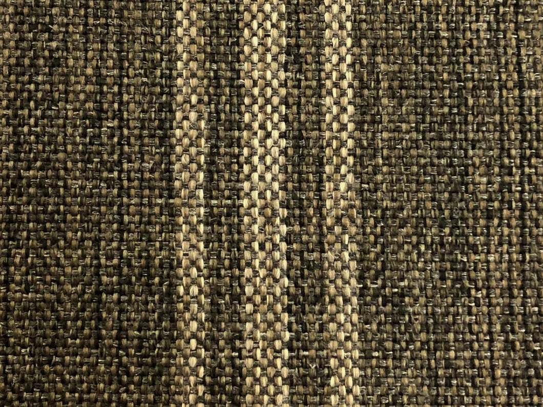 Heavy Duty Brown Grey Stripe Upholstery Fabric