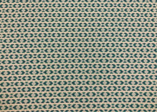 Load image into Gallery viewer, 1 1/4 Yd Pindler &amp; Pindler Mariposa Peacock Indoor Outdoor Geometric Teal Green Beige Upholstery Drapery Fabric