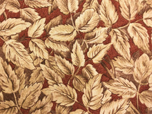 Load image into Gallery viewer, Wesley Mancini Forest Green Terracotta Leaves Red Beige Cotton Upholstery Drapery Fabric