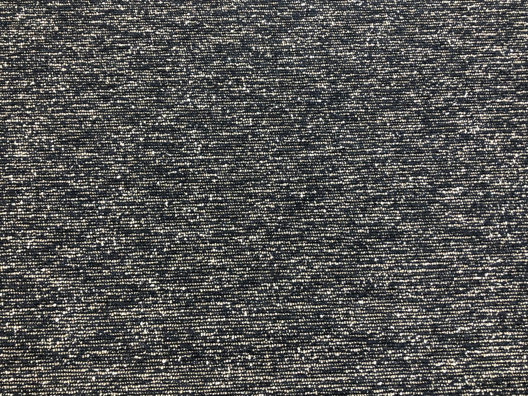 Designer Navy Blue Grey Off White MCM Mid Century Modern Tweed Boucle Upholstery Fabric