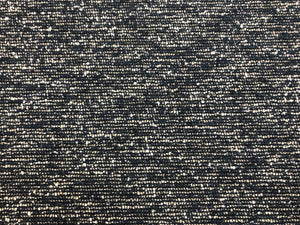 Designer Navy Blue Grey Off White MCM Mid Century Modern Tweed Boucle Upholstery Fabric