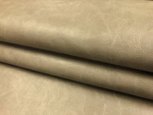 Load image into Gallery viewer, Designer Taupe Cafe au Lait Distressed Faux Leather Upholstery Vinyl