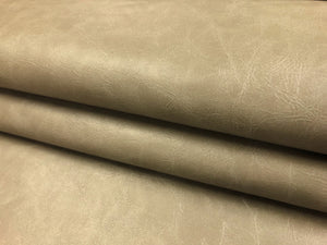 Designer Taupe Cafe au Lait Distressed Faux Leather Upholstery Vinyl